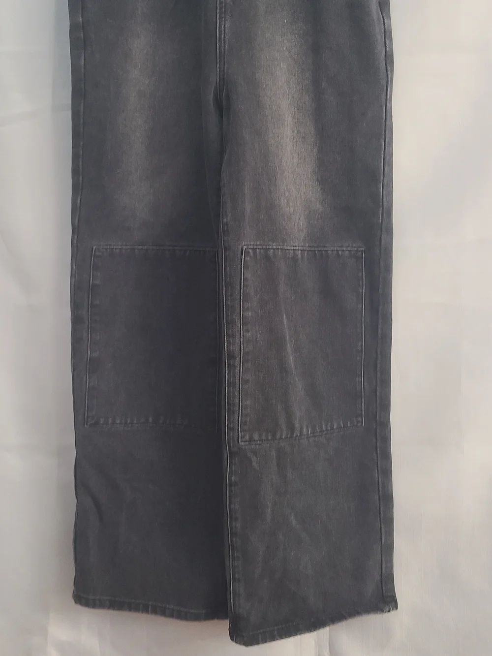 Cider Sz XS Charcoal Black Denim Wide Leg Casual Overalls - Picture 4 of 6